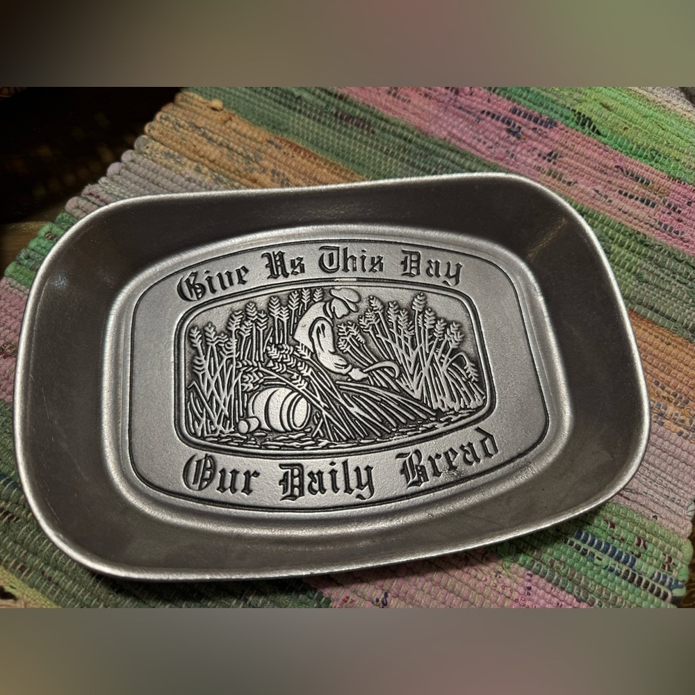 Pewter Bread Plate with Engraving